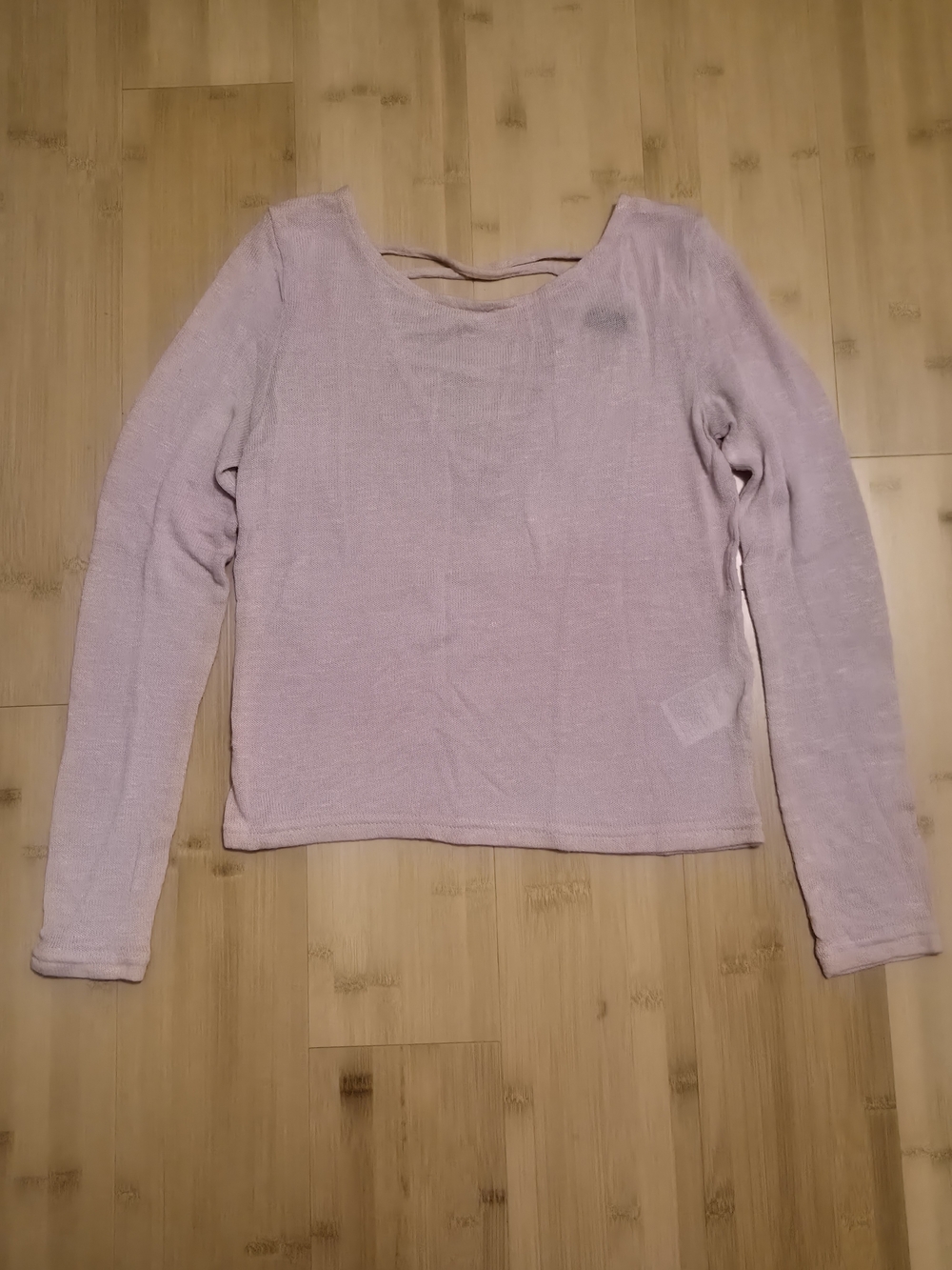 ​H&M Divided Blush Pink Strappy Lattice Back Sweater Size Small S Long Sleeve